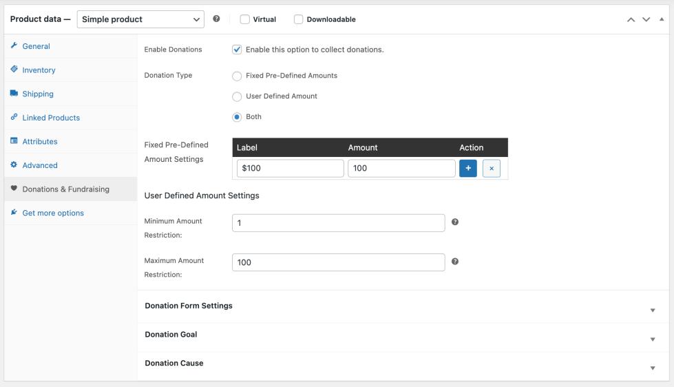 Wordpress donation plugin
