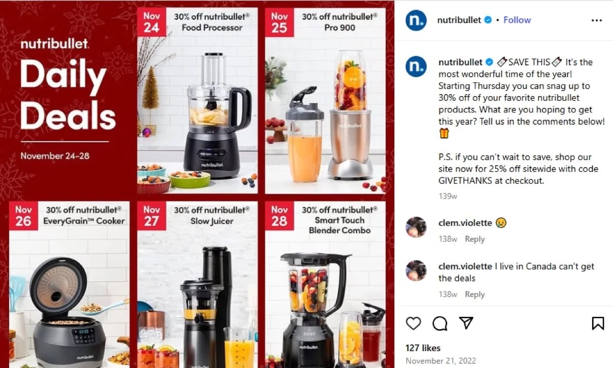 daily Black Friday deals from nutribullet