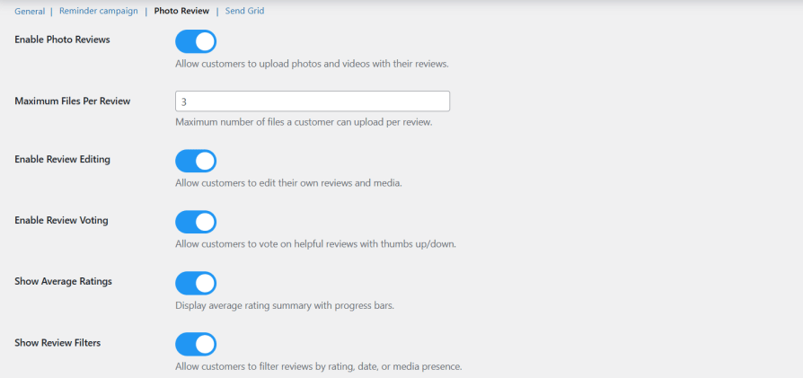 Enable Photo Reviews