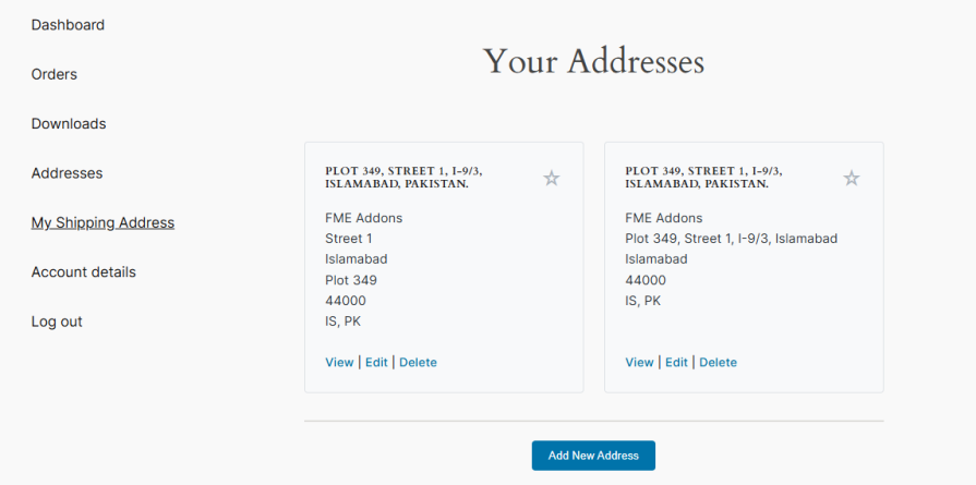 Save Multiple Shipping Addresses For Future Checkouts