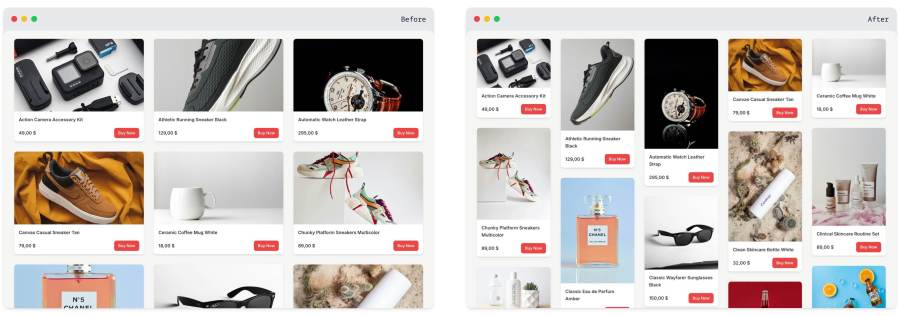 Same products. Same block. Better presentation.