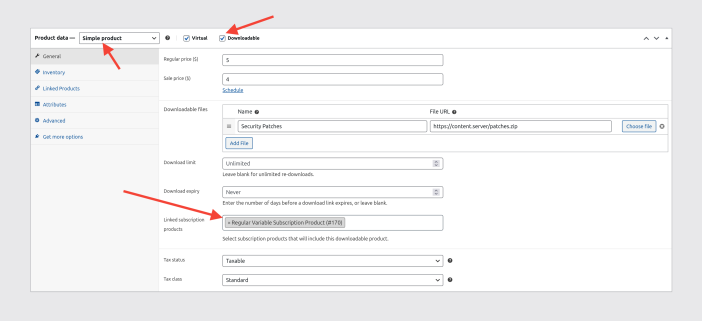 Simple Product Setting for Downloadable File Sharing