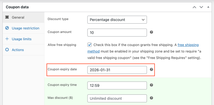 WooCommerce Expiry date field