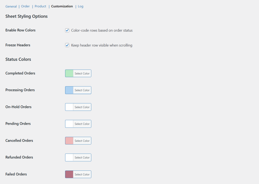 Google Sheet for WooCommerce Customization
