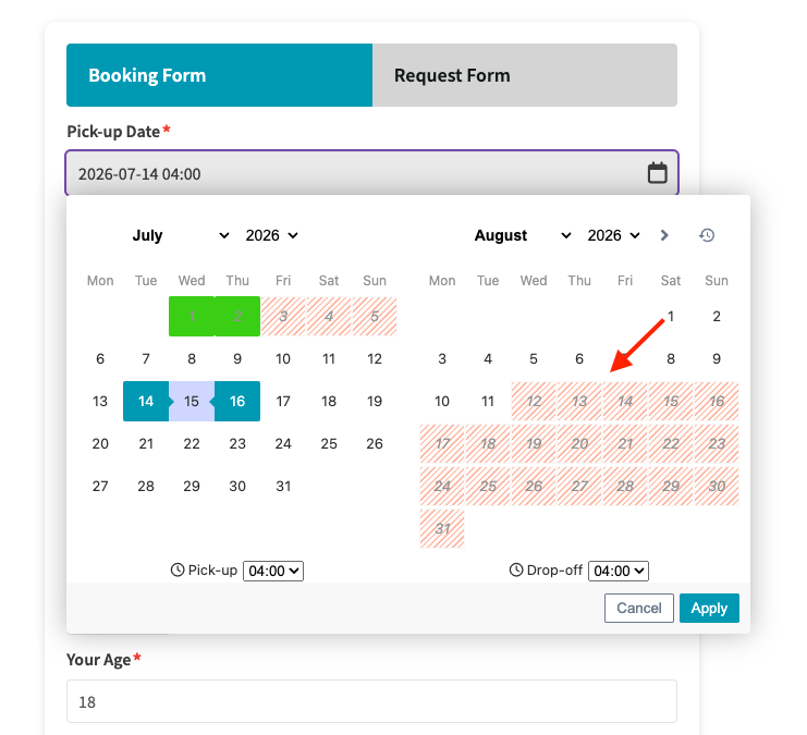 Real-time availability and anti-double-booking.