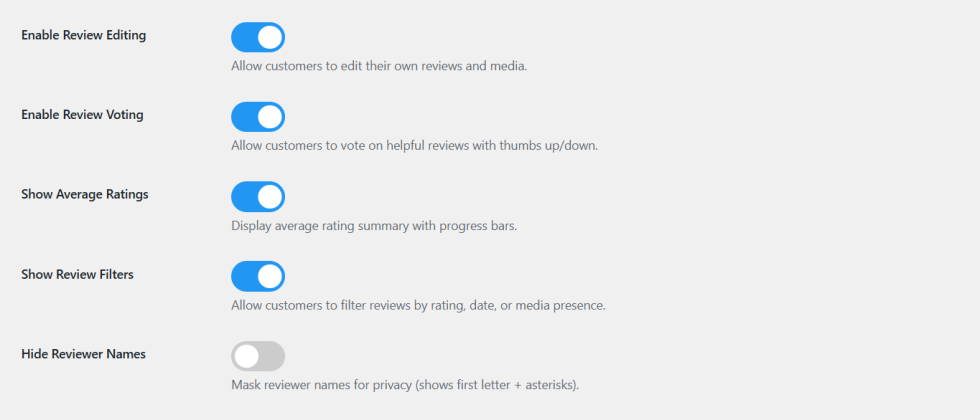 Enable Photo and Video Reviews
