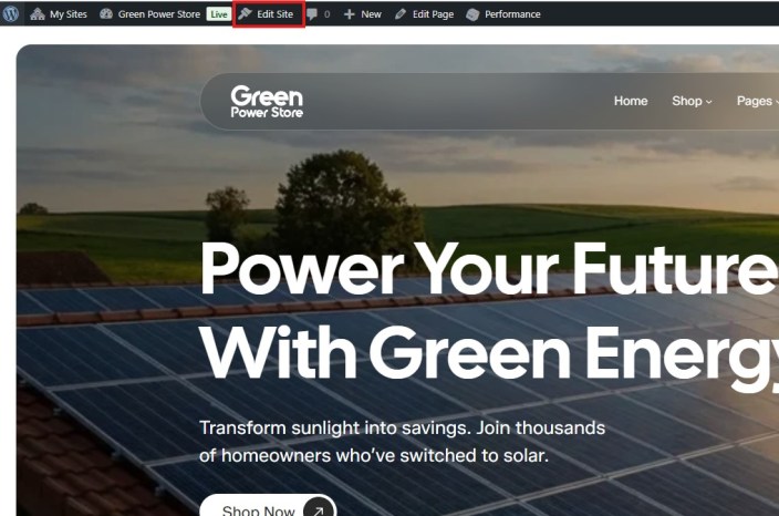 edit front page template