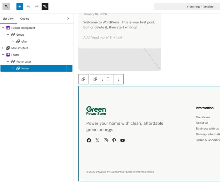 Site footer