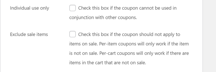 Individual Use Only and Exclude Sale Items