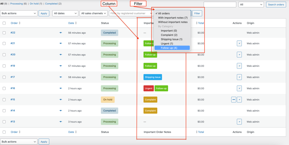 Important Order Notes