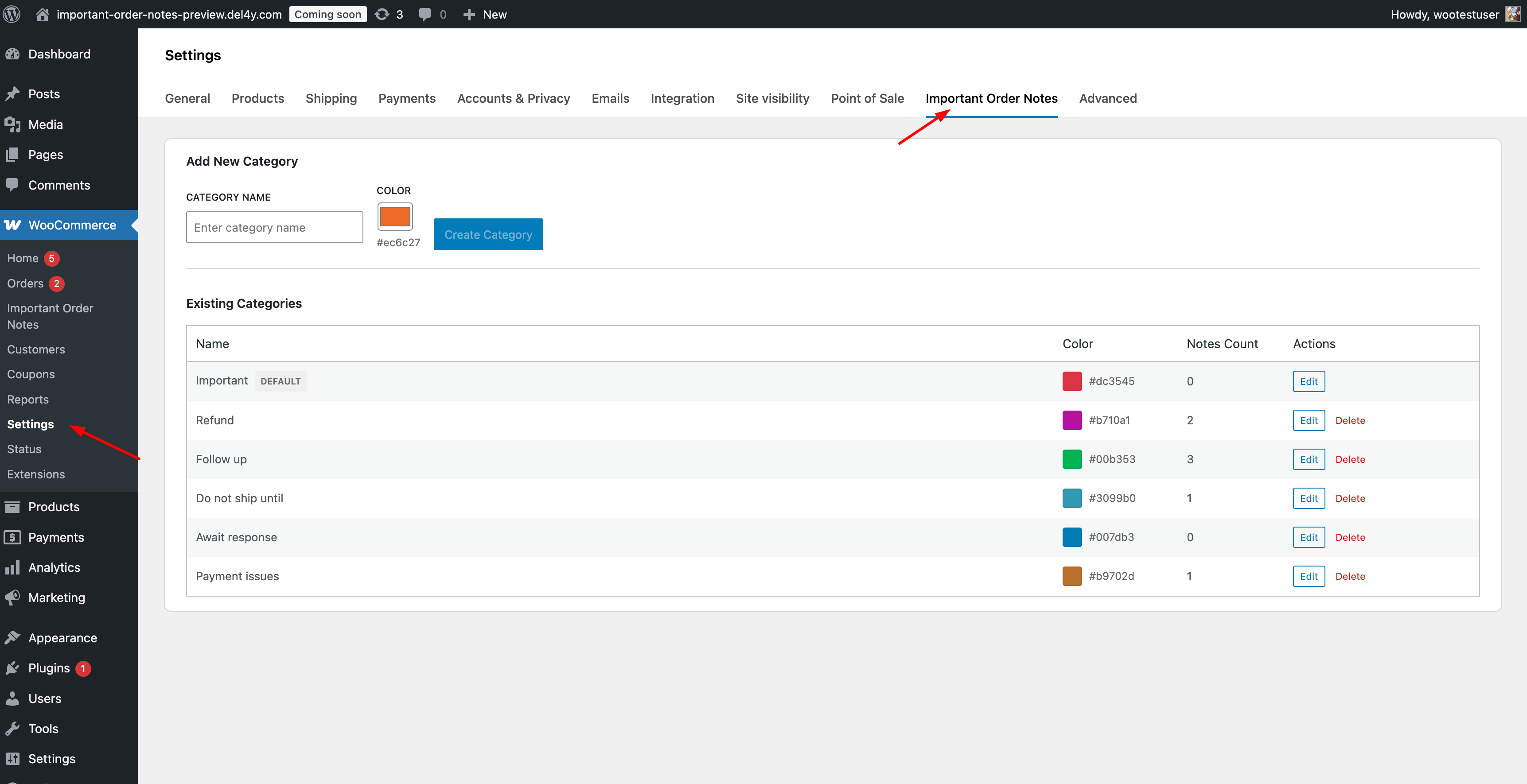 Important Order Notes Documentation - WooCommerce