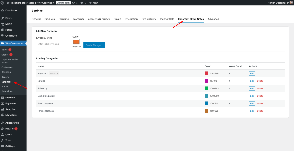 Important Order Notes