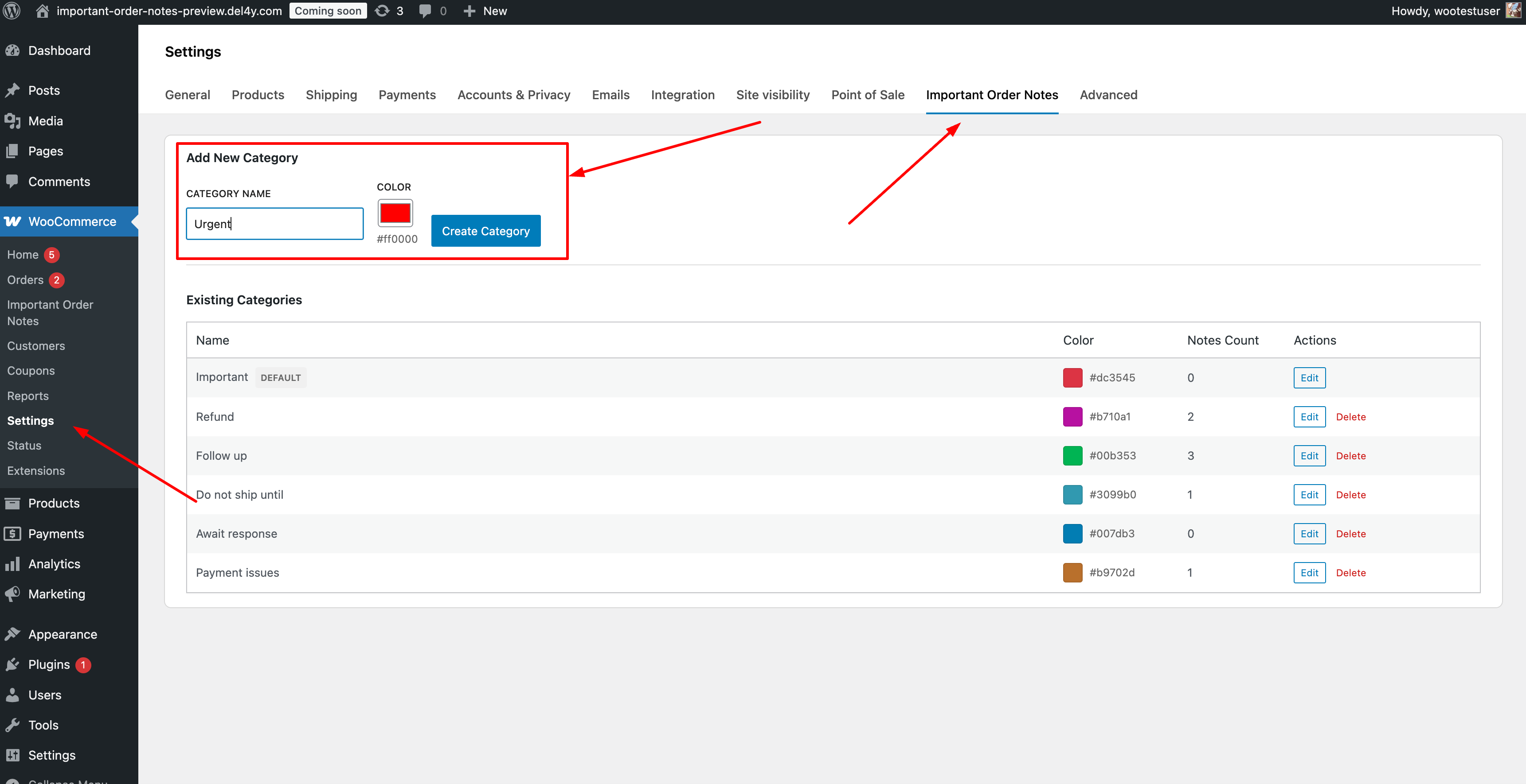 Important Order Notes Documentation - WooCommerce