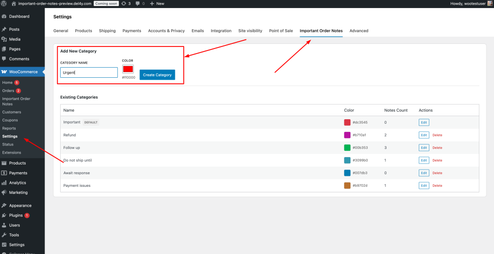 Important Order Notes