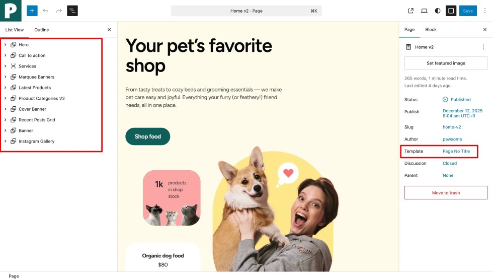 Page No Title Template
