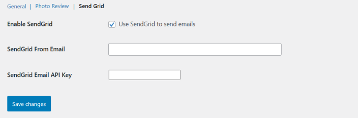 SendGrid Integration Tab
