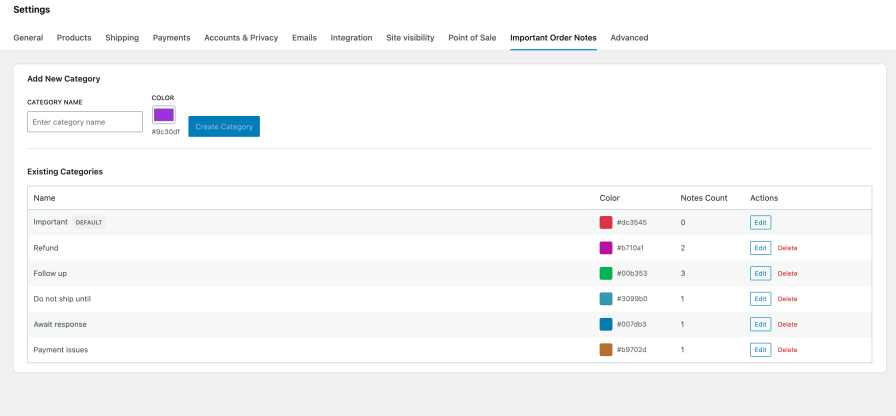 Important Order Notes