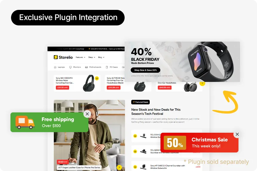 Popup examples showing newsletter signup and offers