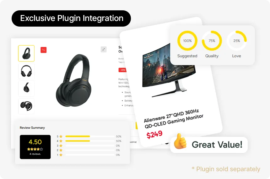 Product review summary showing customer feedback