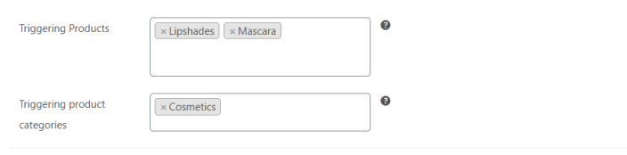 Triggering Product Categories