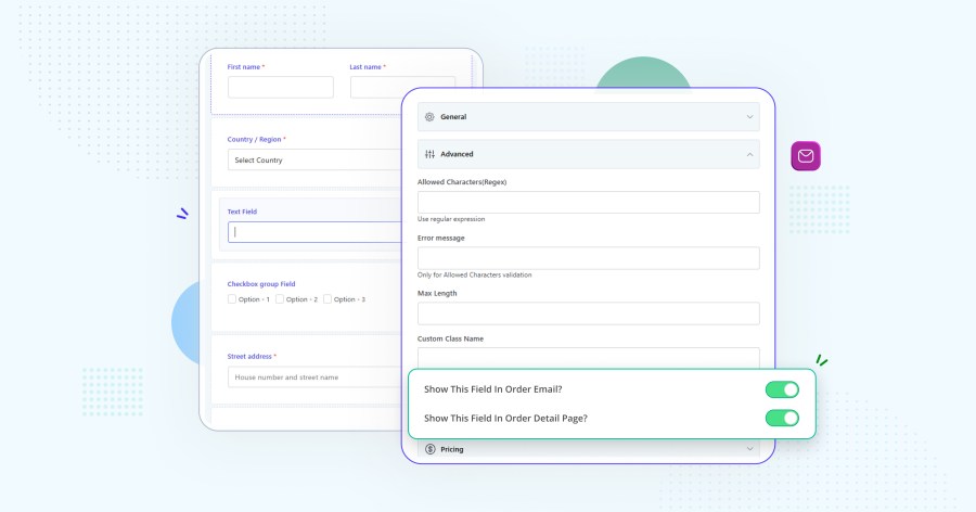 Display options for showing custom fields in order emails and order details