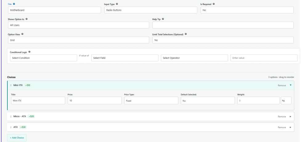 Add a Multiple Options Field