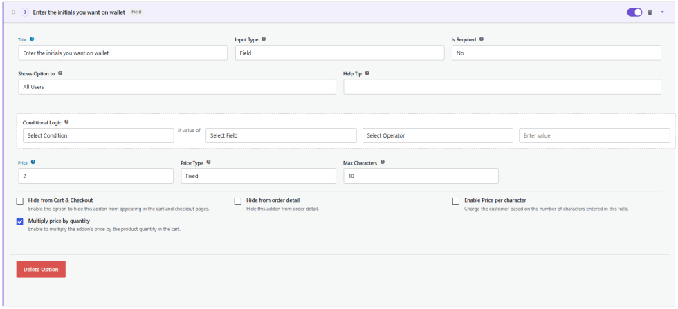 Add new Option