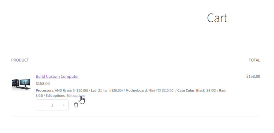 Edit Addon Values in Cart and Orders