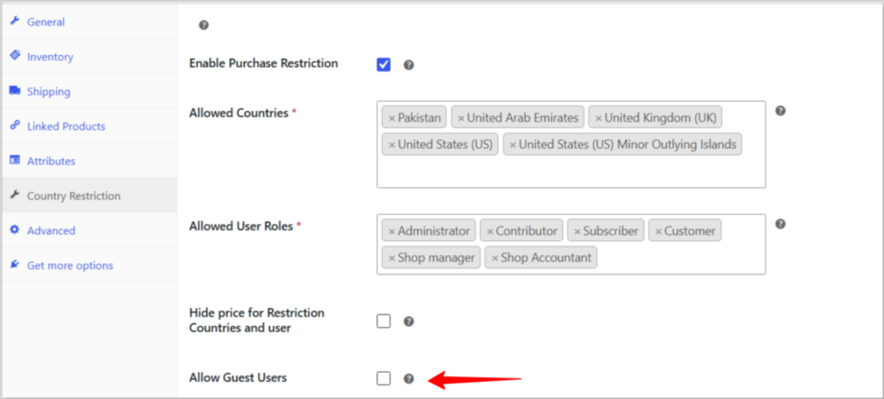 Choose whether guests (not logged in) can purchase from allowed countries. Perfect for B2B stores that require account registration before anyone can buy.