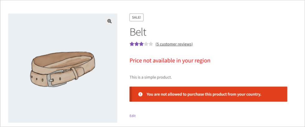 Restricted visitors won’t see the price or the Add to Cart button — a clean, professional experience with no confusing “blocked at checkout” surprises. Works reliably on both classic and block-based themes.