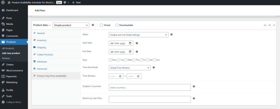 Product availability scheduler by date CodersGrow