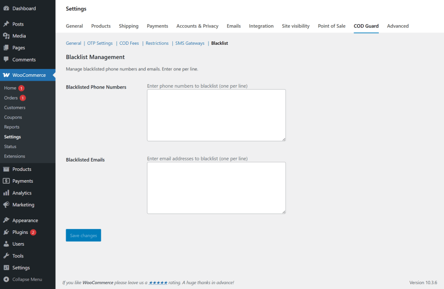 Advanced Customer Blacklisting