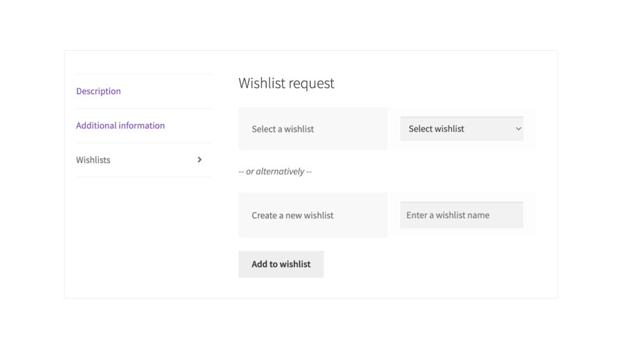 Seamless Wishlist 
Creation from Product Pages
