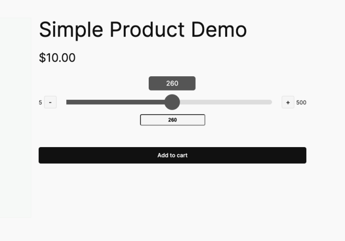Simple Product Demo with a Quantity Slider