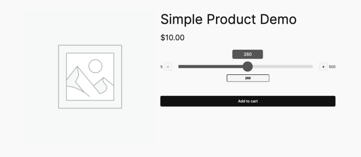 Simple Product Demo with a Quantity Slider