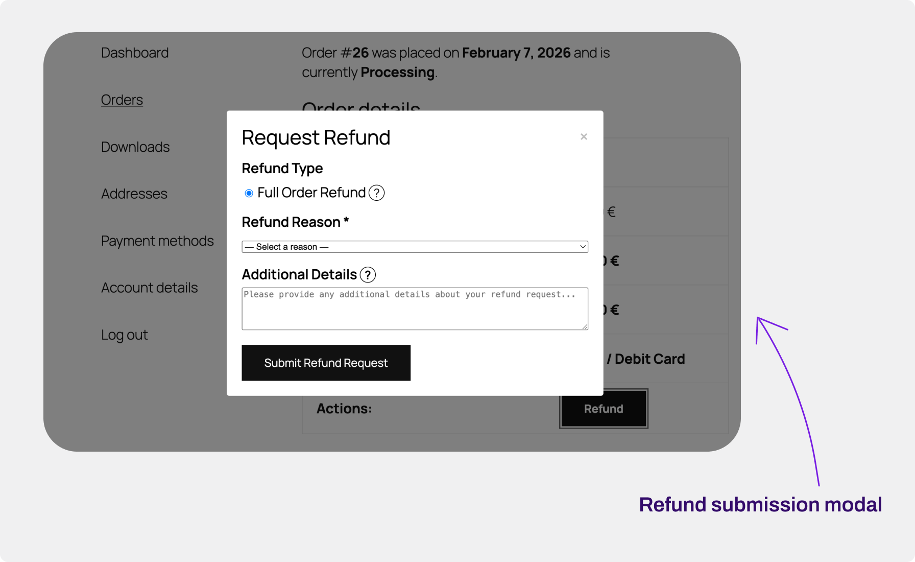 Self-Service Refunds - WooCommerce Marketplace