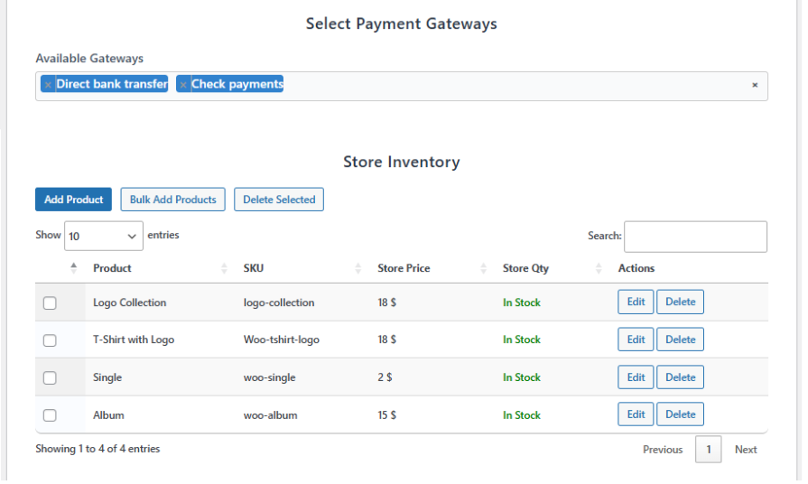 Manage Inventory, Prices, and Payment Methods