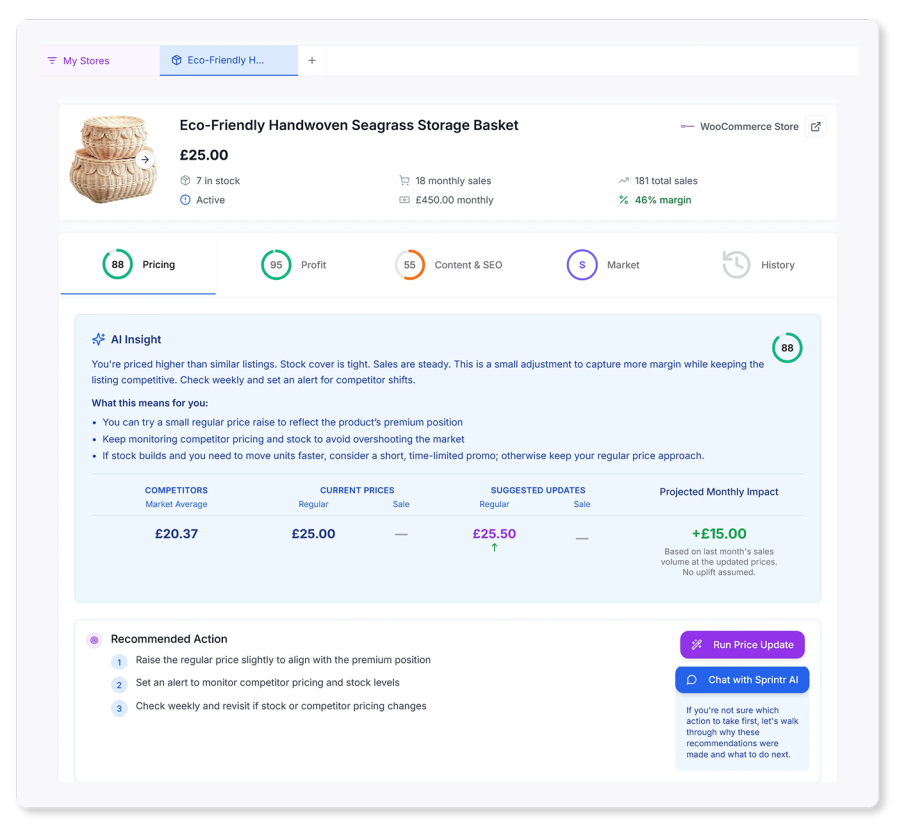 Pricing and Competitors Woo Sprintr