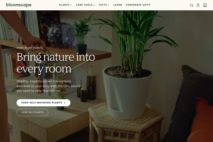 Screenshot of Bloomscape