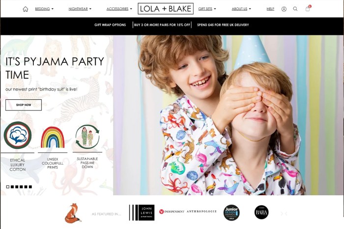 Screenshot of Lola + Blake