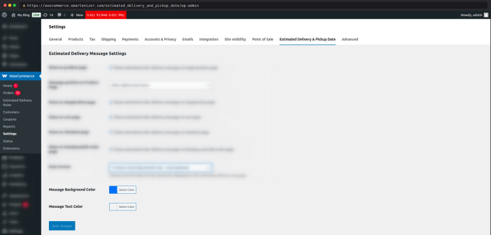 estimated order delivery date message styling