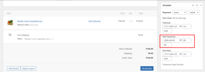 Schedule Delivery Dates for WooCommerce Subscriptions & Renewal Orders - Tyche Softwares Documentation