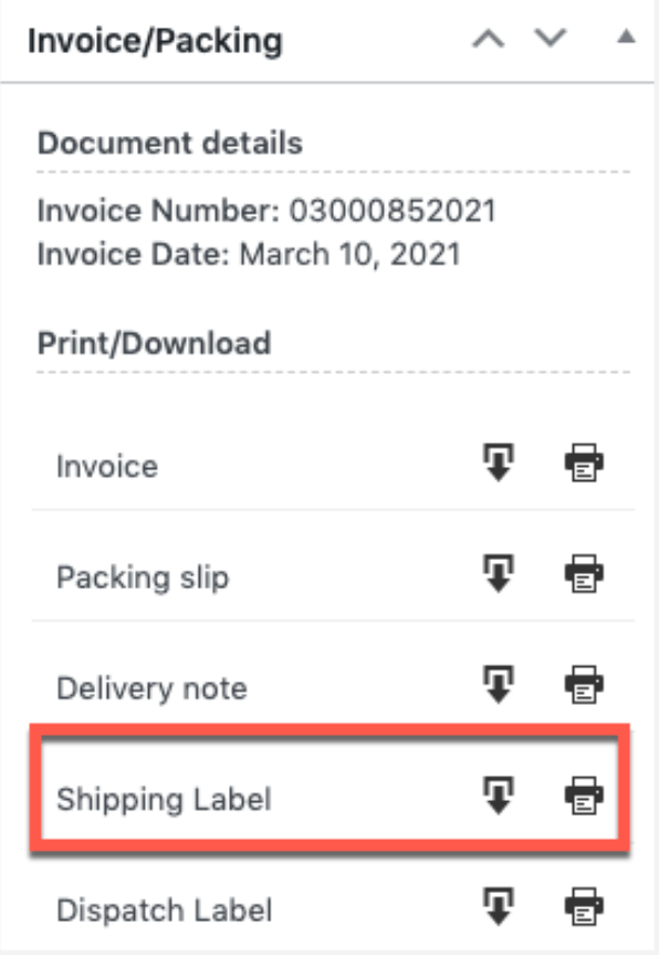 Shiping label