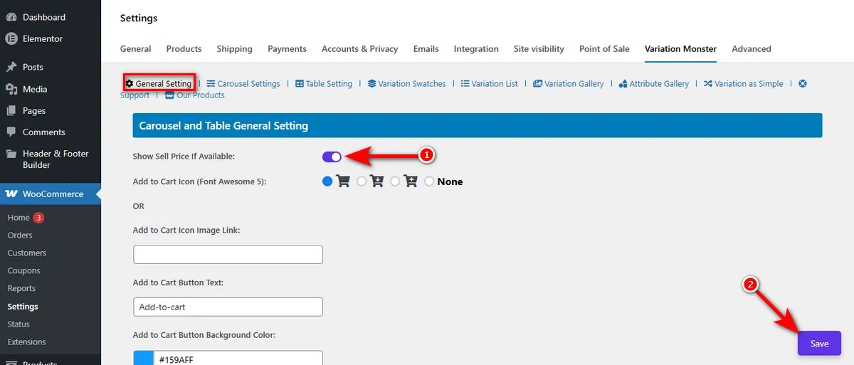 Display sale price with variation monster plugin settings Documentation ...