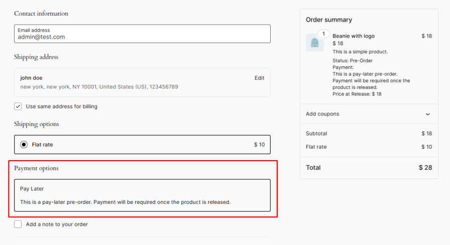 Allow Pay Later as a Payment Option