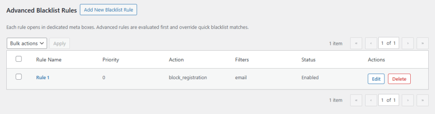 Create Rules to Manage Your Blacklist