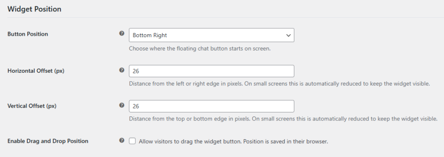 Customize the Chat - Widget Positioning