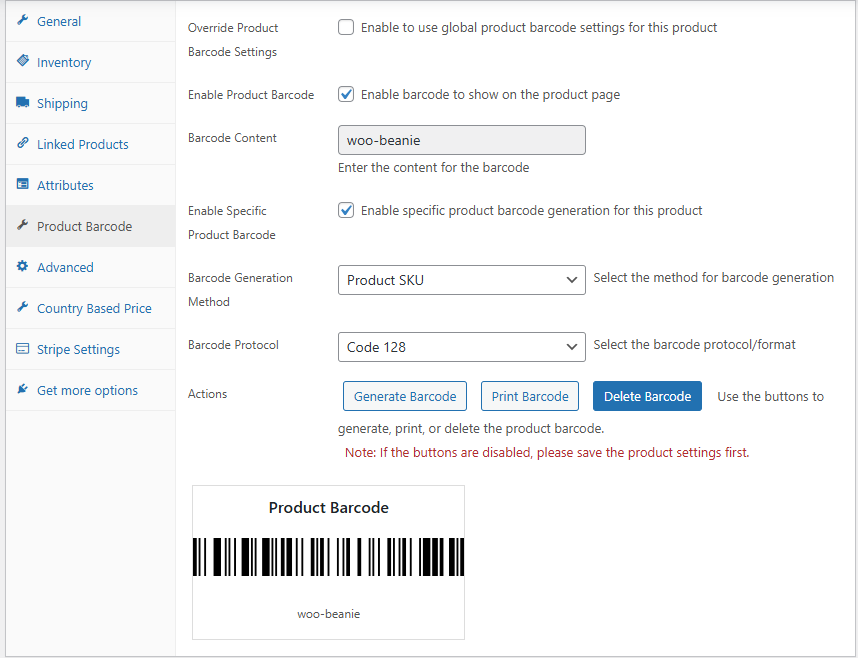 Product-Level Barcode Controls