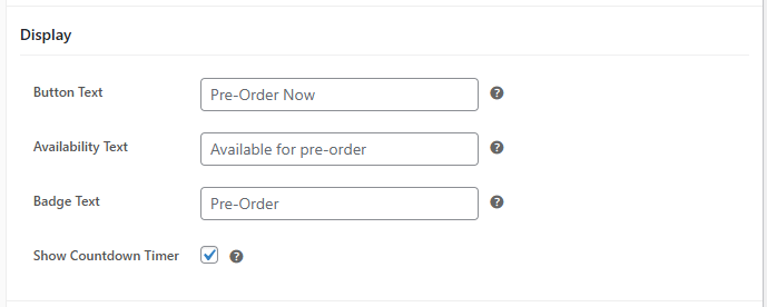 Product-Level Pre-Order Display