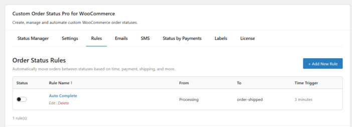 Set Custom Order Status Rules - Tyche Softwares Documentation